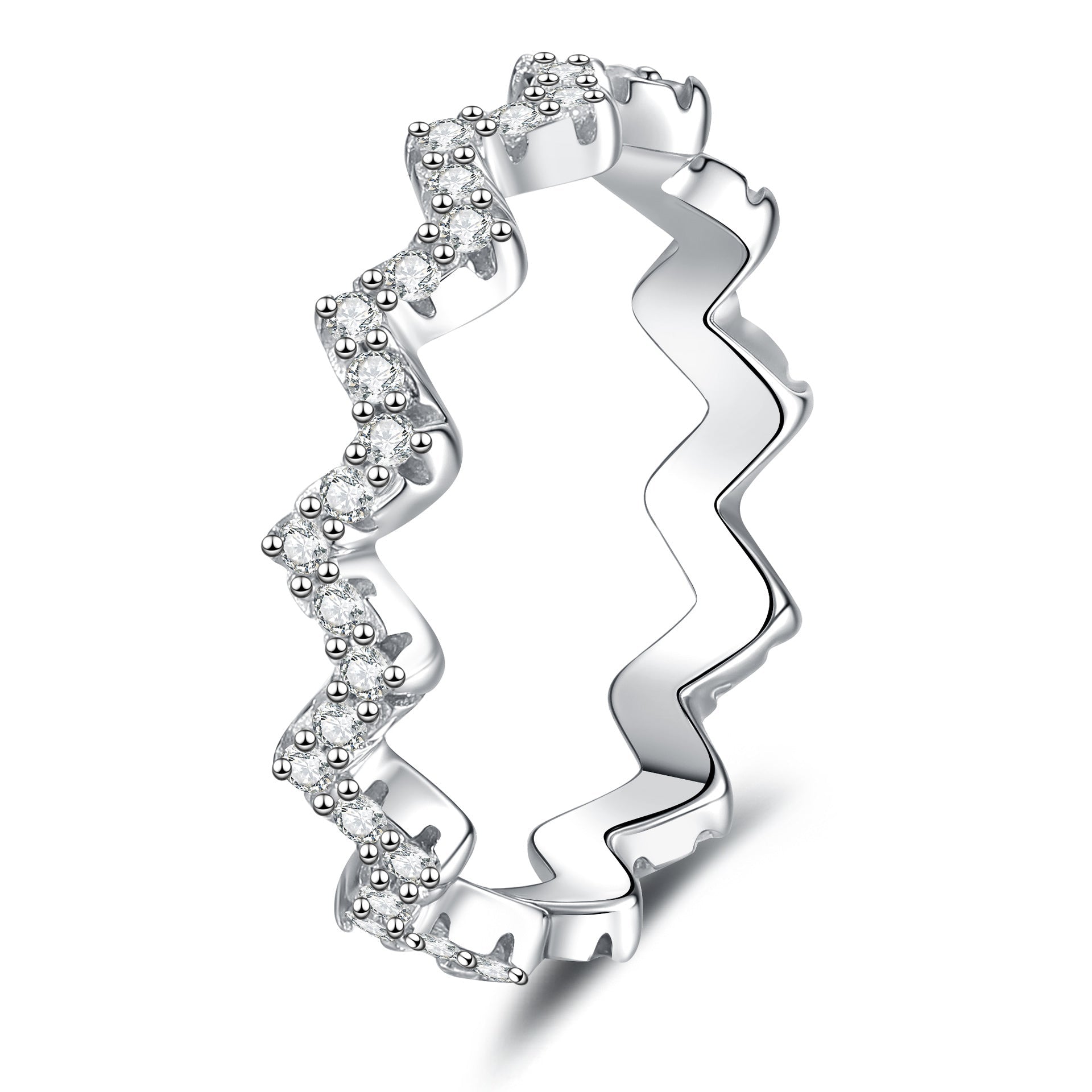 [Legend]CHIC WAVY MOISSANITE ETERNITY RING