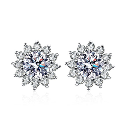 [Legend]BLOOMING SUNFLOWER MOISSANITE STUD EARRINGS