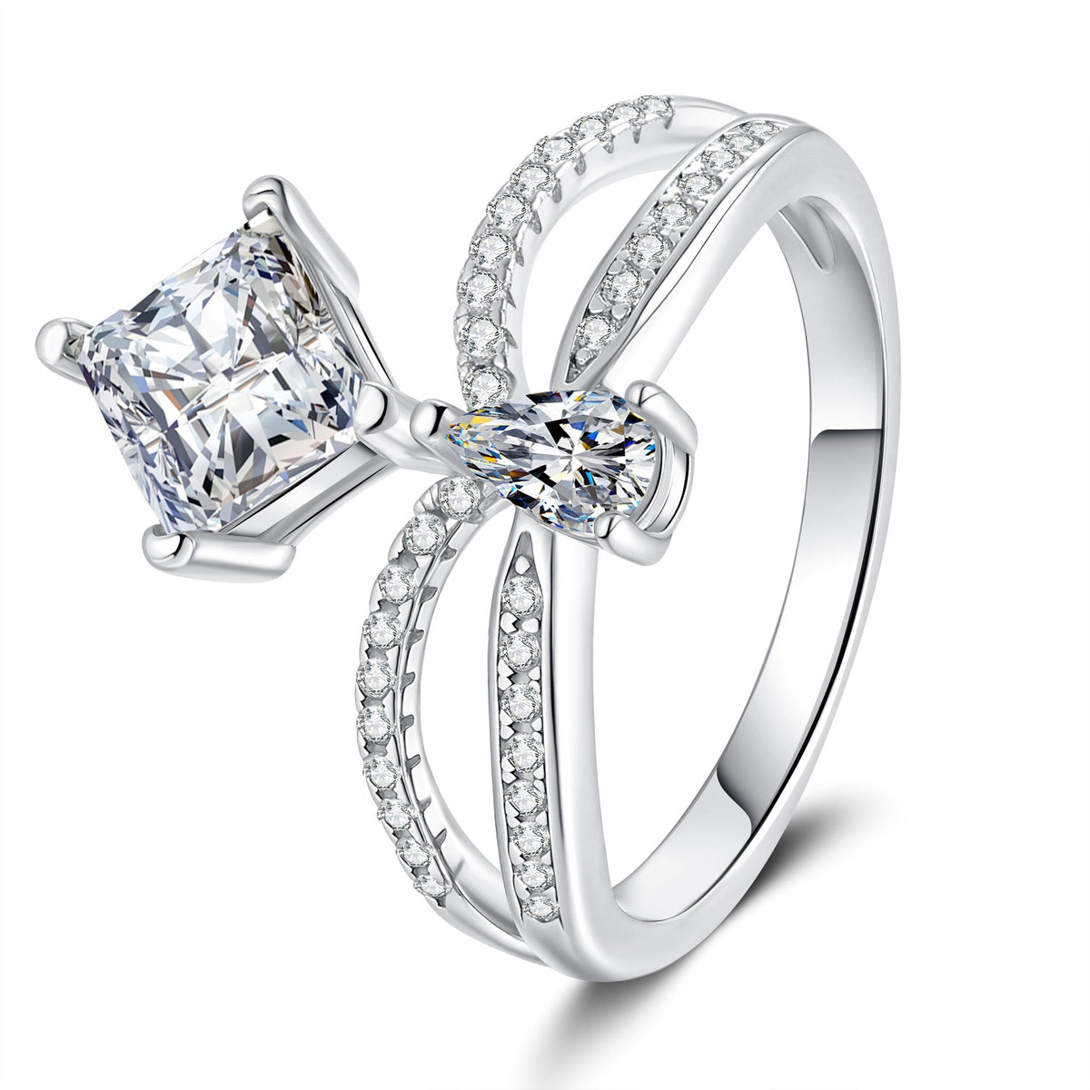 [Legend]ELEGANT DOUBLE-TWISTED MOISSANITE RING