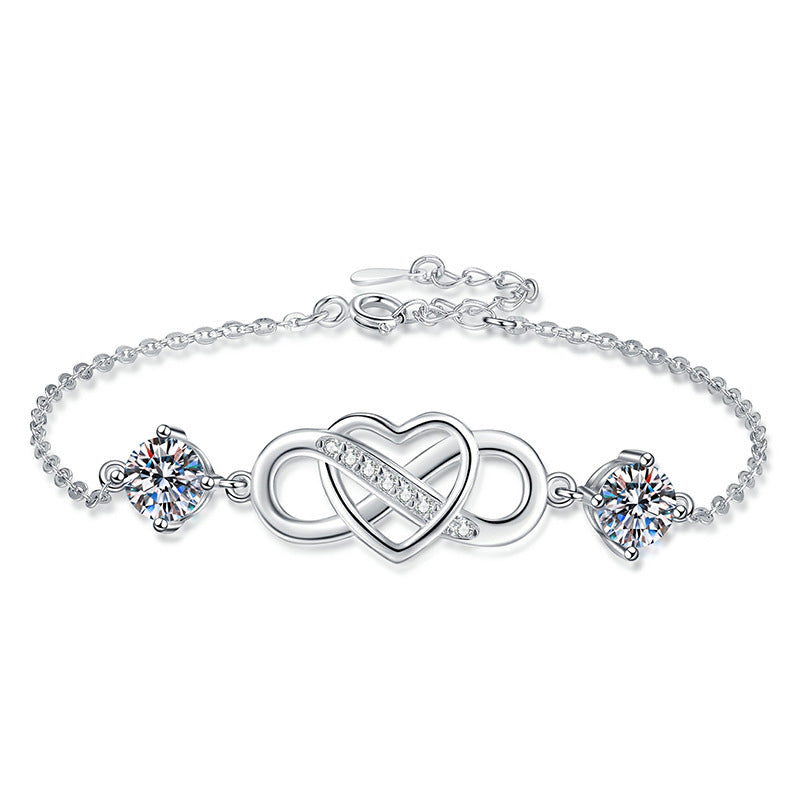 [Legend]DOUBLE-STONE "LOVE LINK" MOISSANITE BRACELET