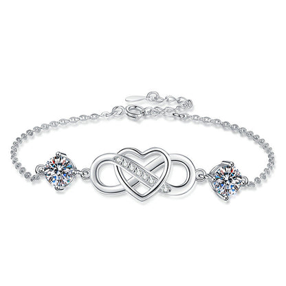 [Legend]DOUBLE-STONE "LOVE LINK" MOISSANITE BRACELET