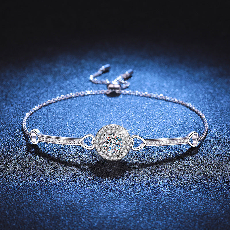 [Legend]INTERLOCKING HEART & CIRCLE MOISSANITE BRACELET