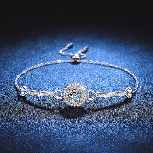 [Legend]INTERLOCKING HEART & CIRCLE MOISSANITE BRACELET