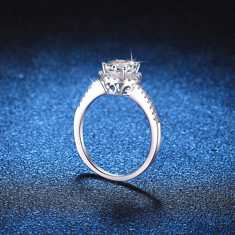 [Legend]RADIANT ROUND HALO MOISSANITE ENGAGEMENT RING