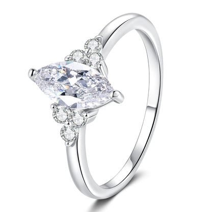[Legend]ELEGANT MARQUISE CUT MOISSANITE RING WITH SIDE ACCENTS