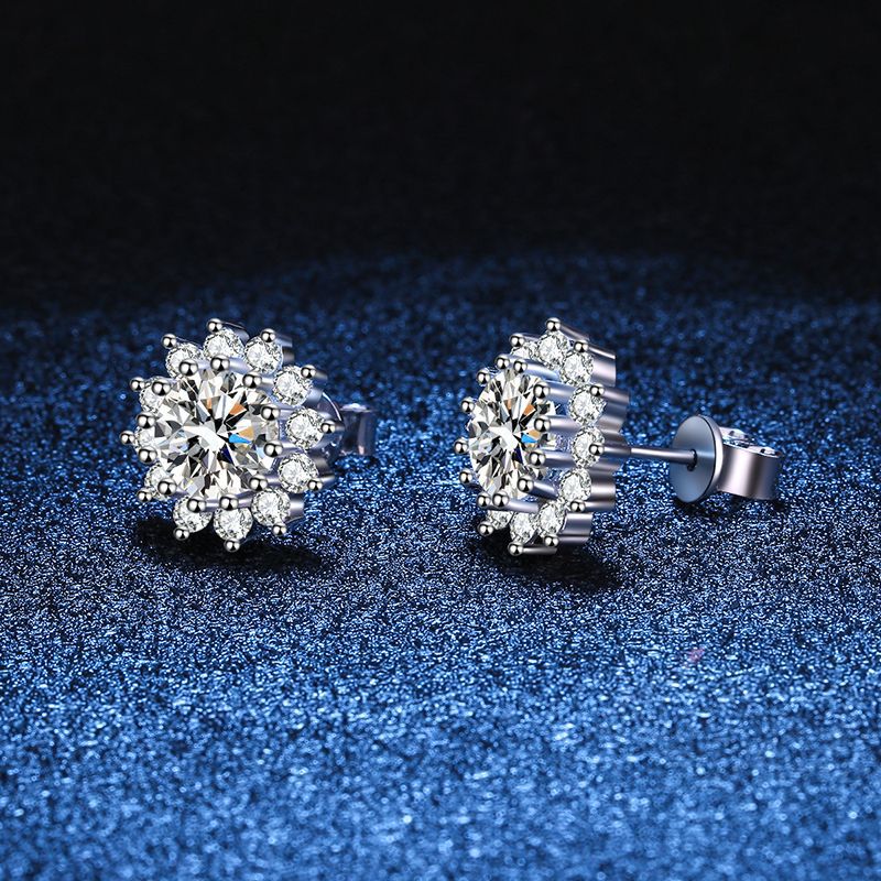 [Legend]BLOOMING SUNFLOWER MOISSANITE STUD EARRINGS