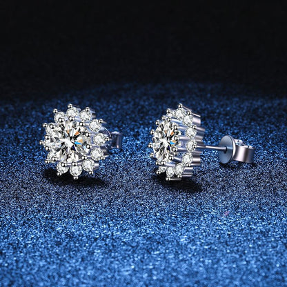 [Legend]BLOOMING SUNFLOWER MOISSANITE STUD EARRINGS