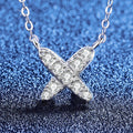 [Legend]MODERN X-SHAPE PAVÉ MOISSANITE NECKLACE