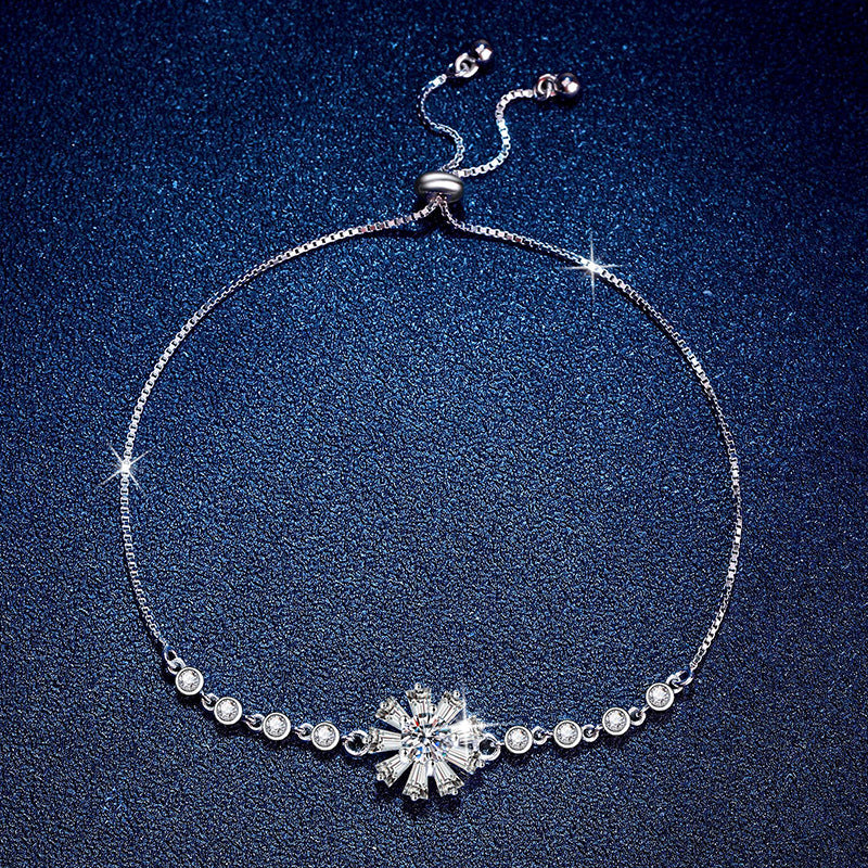 [Legend]RADIANT ICY CRYSTAL SUNFLOWER MOISSANITE BRACELET