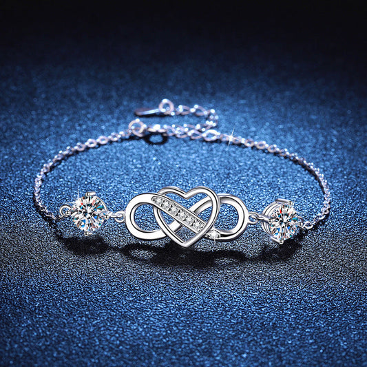 [Legend]DOUBLE-STONE "LOVE LINK" MOISSANITE BRACELET