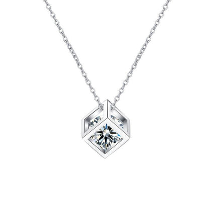 [Legend]GEOMETRIC SUGAR-CUBE MOISSANITE NECKLACE