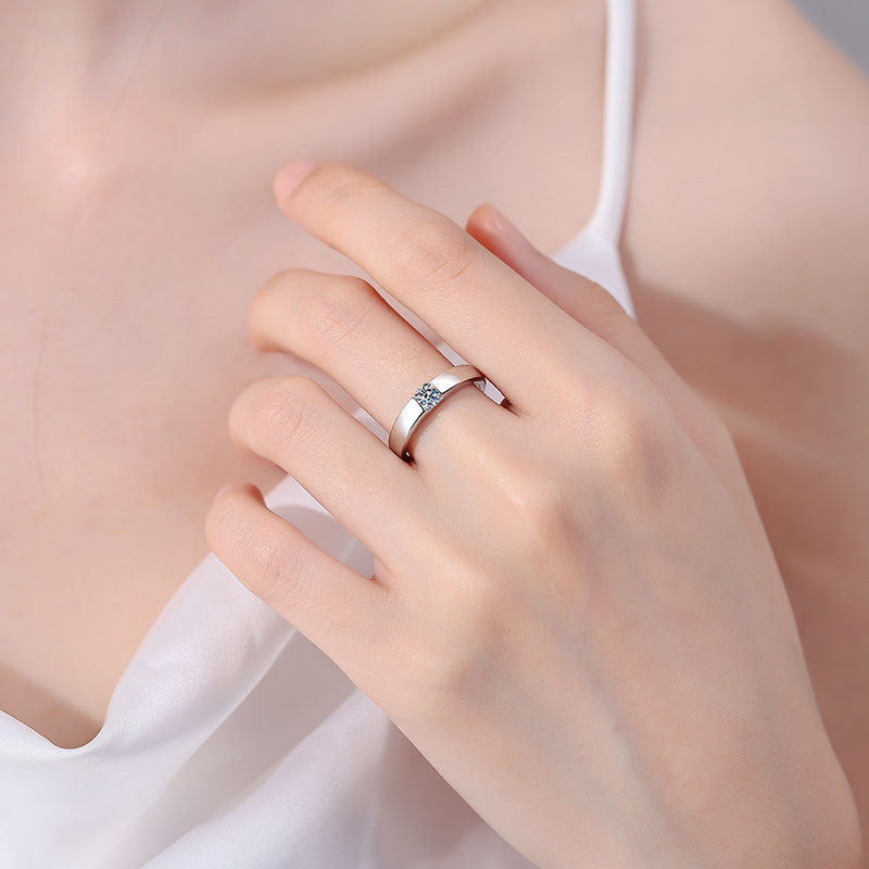 [Legend]SLEEK MINIMALIST COUPLE'S MOISSANITE RING