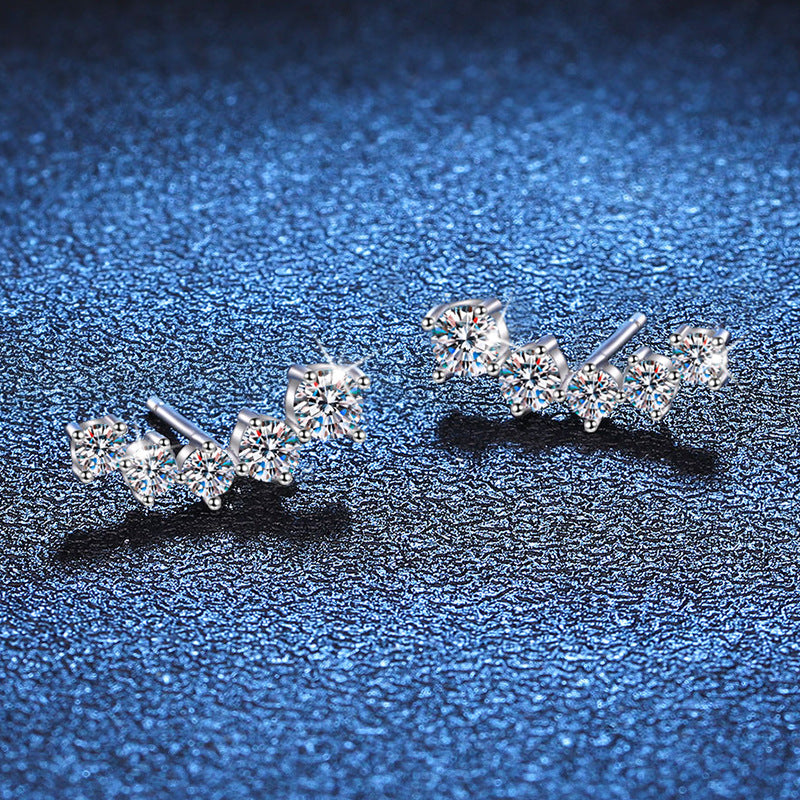 [Legend]SPARKLING SMILE ARC MOISSANITE STUD EARRINGS