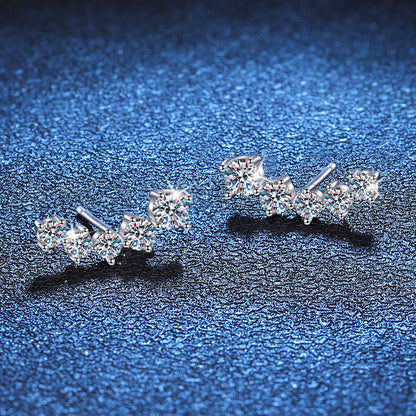 [Legend]SPARKLING SMILE ARC MOISSANITE STUD EARRINGS