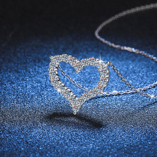 [Legend]ROMANTIC HEART MOISSANITE PENDANT NECKLACE
