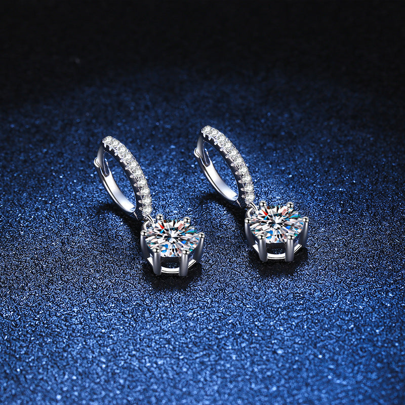 [Legend]CLASSIC 6-PRONG MOISSANITE DROP EARRINGS