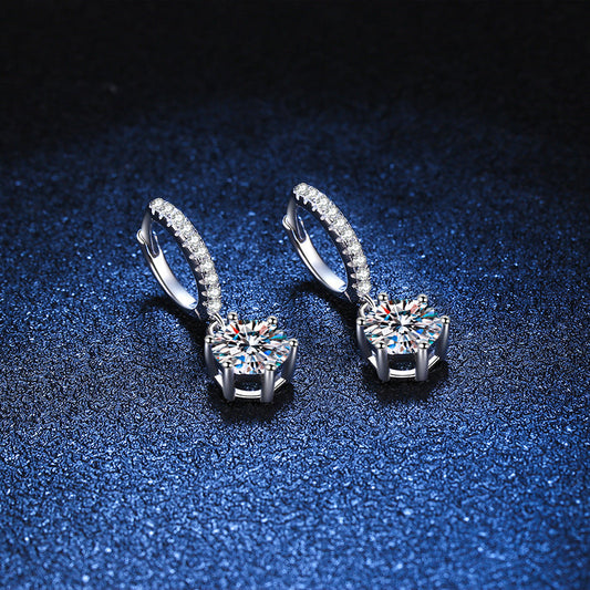 [Legend]CLASSIC 6-PRONG MOISSANITE DROP EARRINGS