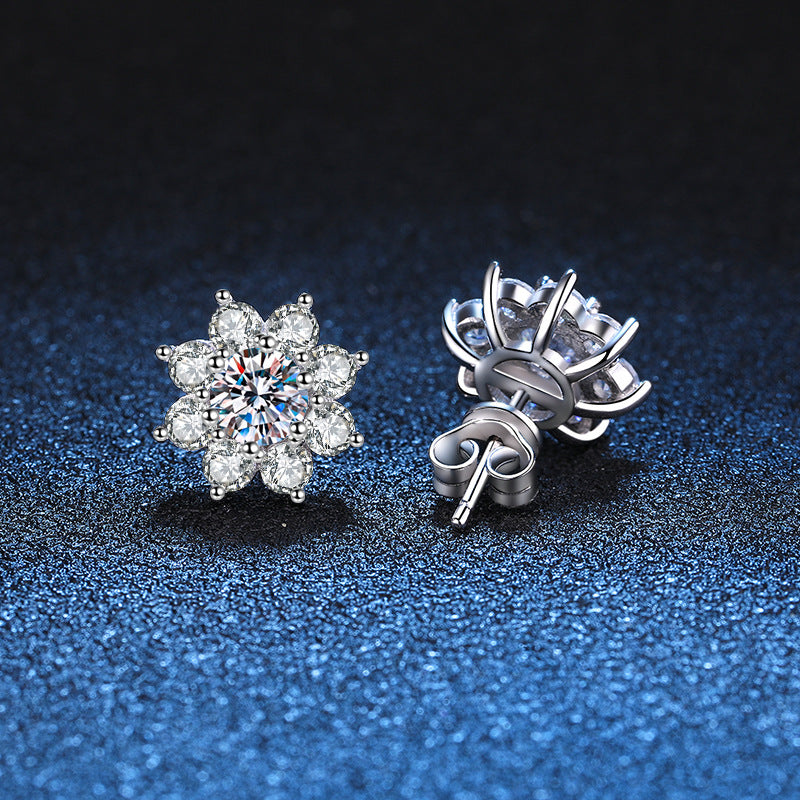 [Legend]RADIANT SUNFLOWER MOISSANITE STUD EARRINGS