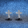 [Legend]SPARKLING CROSS MOISSANITE STUD EARRINGS