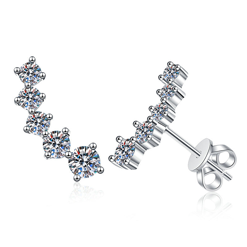 [Legend]SPARKLING SMILE ARC MOISSANITE STUD EARRINGS