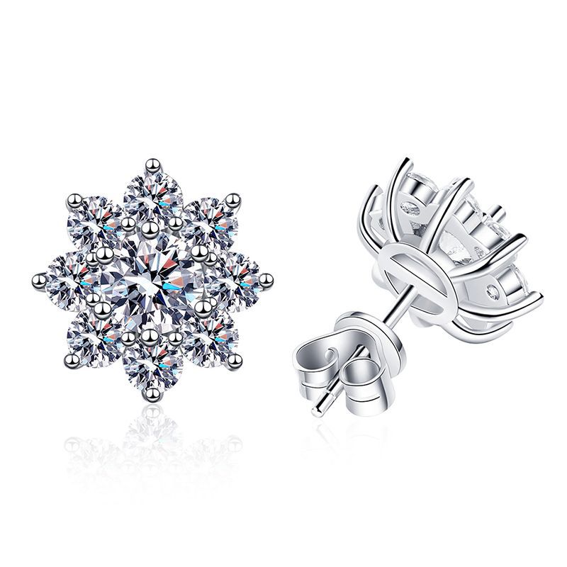 [Legend]RADIANT SUNFLOWER MOISSANITE STUD EARRINGS