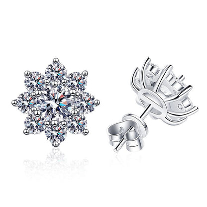 [Legend]RADIANT SUNFLOWER MOISSANITE STUD EARRINGS