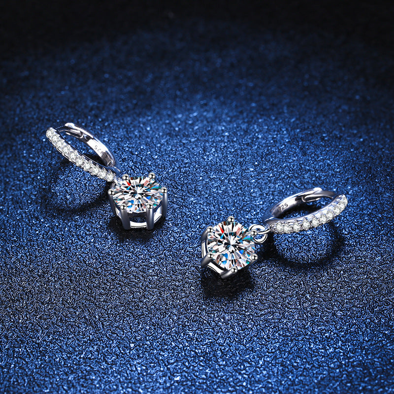 [Legend]CLASSIC 6-PRONG MOISSANITE DROP EARRINGS