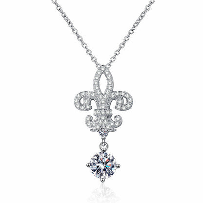 [Legend]ROYAL FLEUR-DE-LIS MOISSANITE PENDANT NECKLACE