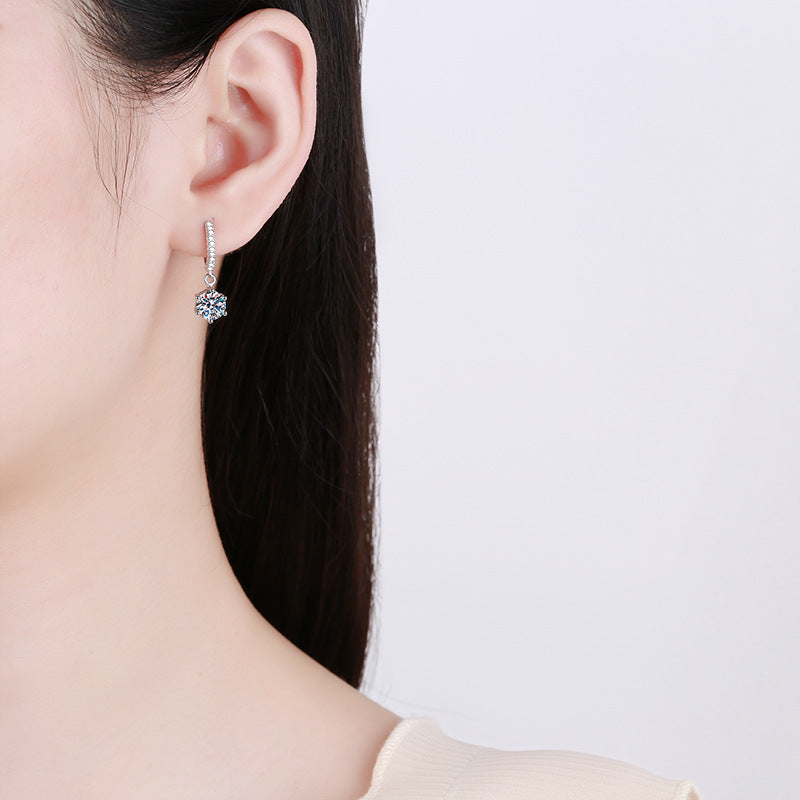 [Legend]CLASSIC 6-PRONG MOISSANITE DROP EARRINGS