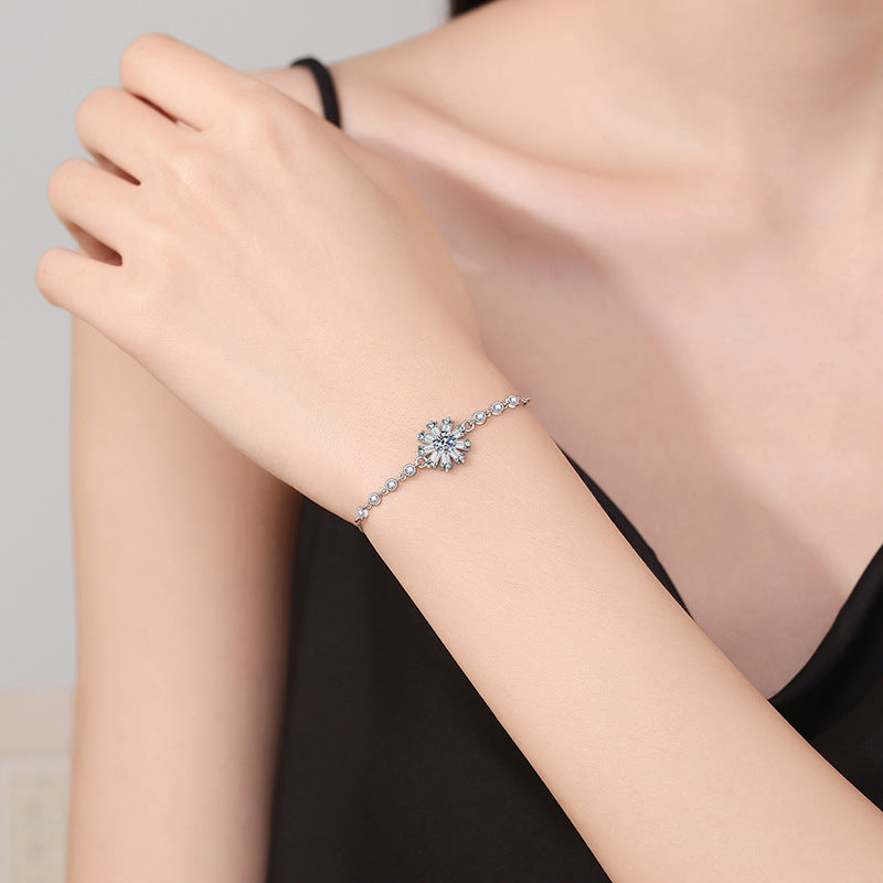 [Legend]RADIANT ICY CRYSTAL SUNFLOWER MOISSANITE BRACELET