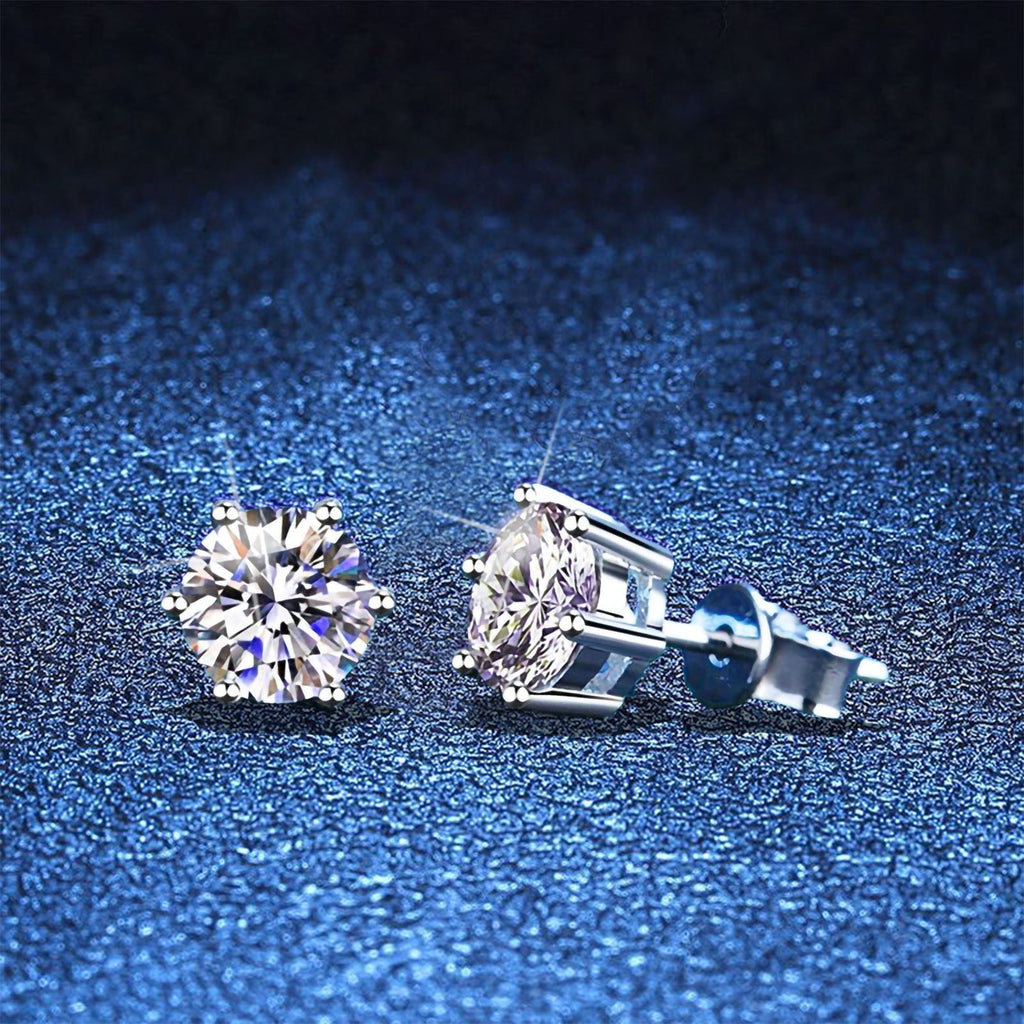 [Legend]SIX-PRONG MOISSANITE EARRINGS