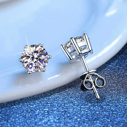 [Legend]SIX-PRONG MOISSANITE EARRINGS