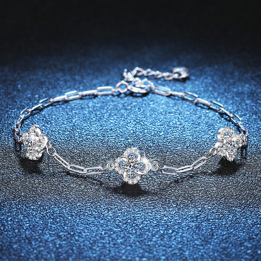 [Legend]TRIPLE-CLOVER MOISSANITE BRACELET