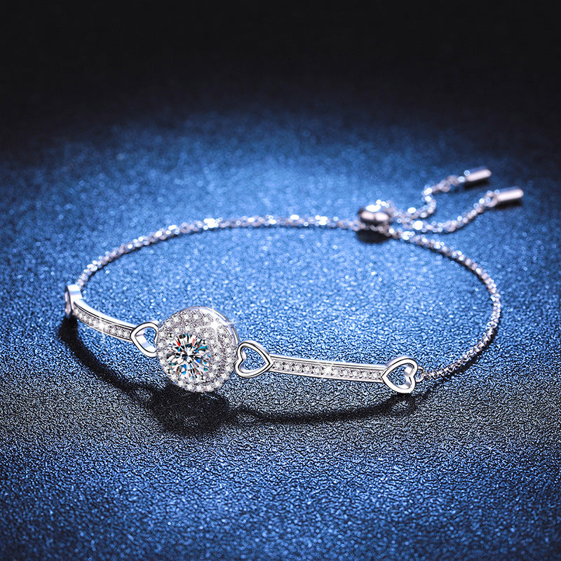 [Legend]INTERLOCKING HEART & CIRCLE MOISSANITE BRACELET