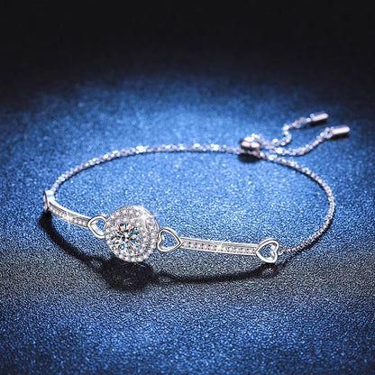 [Legend]INTERLOCKING HEART & CIRCLE MOISSANITE BRACELET
