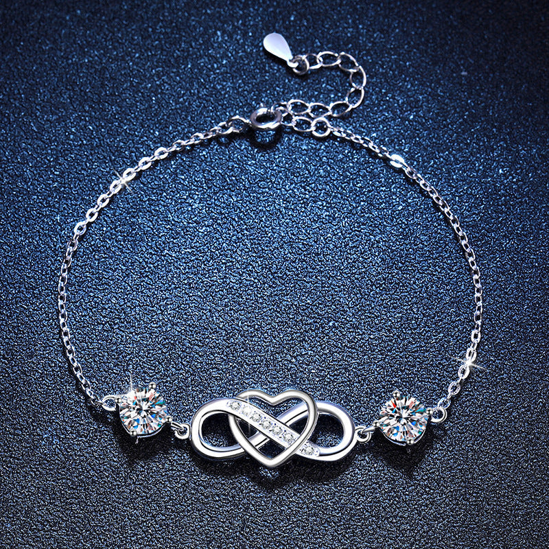 [Legend]DOUBLE-STONE "LOVE LINK" MOISSANITE BRACELET