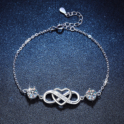 [Legend]DOUBLE-STONE "LOVE LINK" MOISSANITE BRACELET