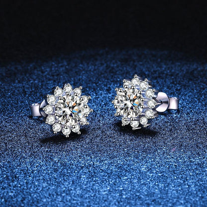 [Legend]BLOOMING SUNFLOWER MOISSANITE STUD EARRINGS