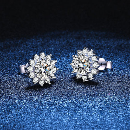 [Legend]BLOOMING SUNFLOWER MOISSANITE STUD EARRINGS