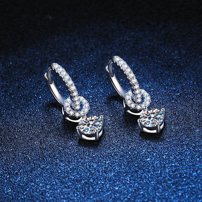 [Legend]INTERLOCKING DOUBLE RING MOISSANITE DROP EARRINGS