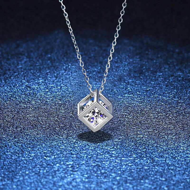 [Legend]GEOMETRIC SUGAR-CUBE MOISSANITE NECKLACE