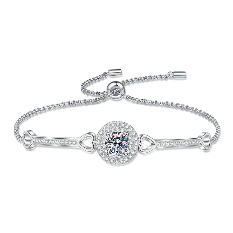 [Legend]INTERLOCKING HEART & CIRCLE MOISSANITE BRACELET