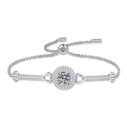 [Legend]INTERLOCKING HEART & CIRCLE MOISSANITE BRACELET