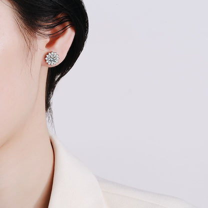 [Legend]BLOOMING SUNFLOWER MOISSANITE STUD EARRINGS