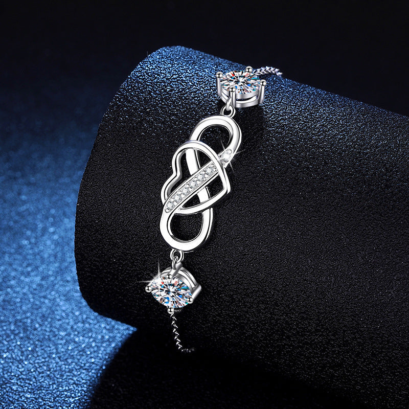 [Legend]DOUBLE-STONE "LOVE LINK" MOISSANITE BRACELET
