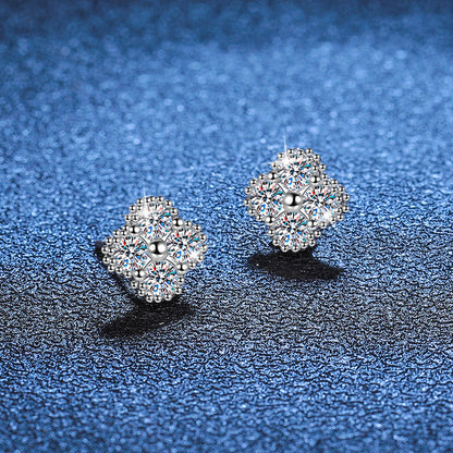 [Legend]ELEGANT FOUR-LEAF CLOVER MOISSANITE STUD EARRINGS