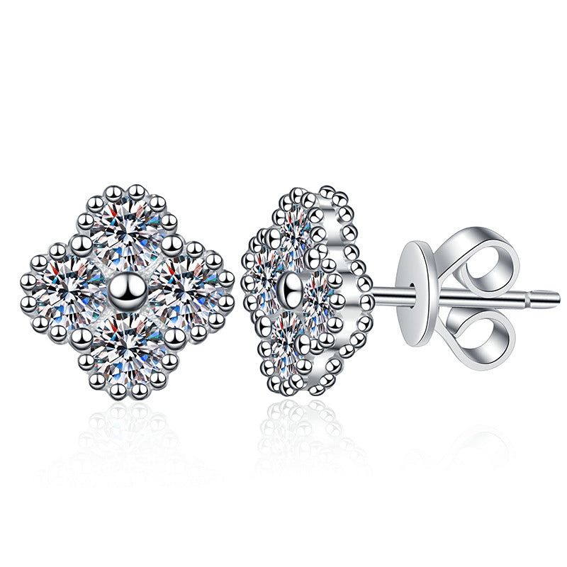 [Legend]ELEGANT FOUR-LEAF CLOVER MOISSANITE STUD EARRINGS