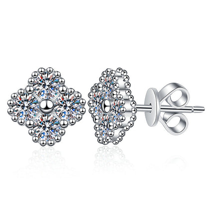 [Legend]ELEGANT FOUR-LEAF CLOVER MOISSANITE STUD EARRINGS