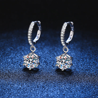 [Legend]CLASSIC 6-PRONG MOISSANITE DROP EARRINGS