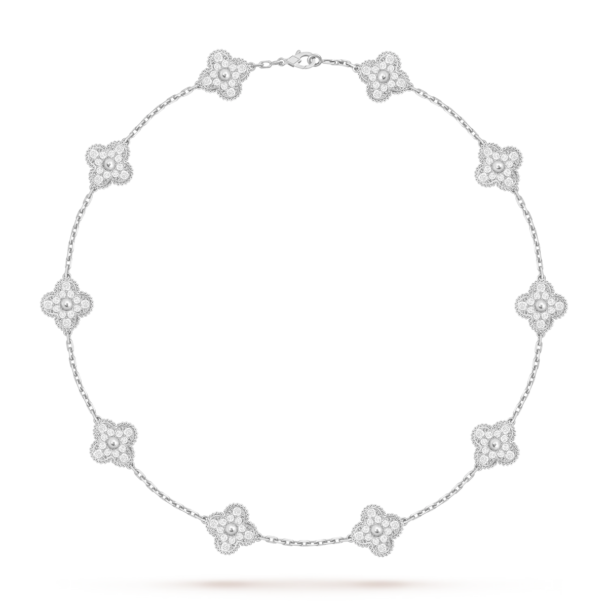 [Legend]CLASSIC LUCKY 10-MOTIF CLOVER NECKLACE WHITE GOLD COLLECTION
